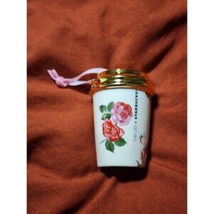Starbucks Ban.do 2018 Floral Tumbler Christmas Tree Ornament Cup Miniature